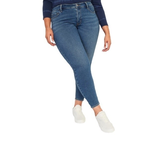 Old Navy Jeans High-Waisted Rockstar Super-Skinny Blue Plus Size 24 - Picture 2 of 16